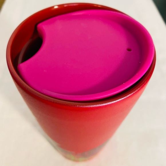 Starbucks Holiday Christmas Hot Pink Poinsettia Ceramic Tumbler 12 Fl Oz 2021 - Picture 5 of 12